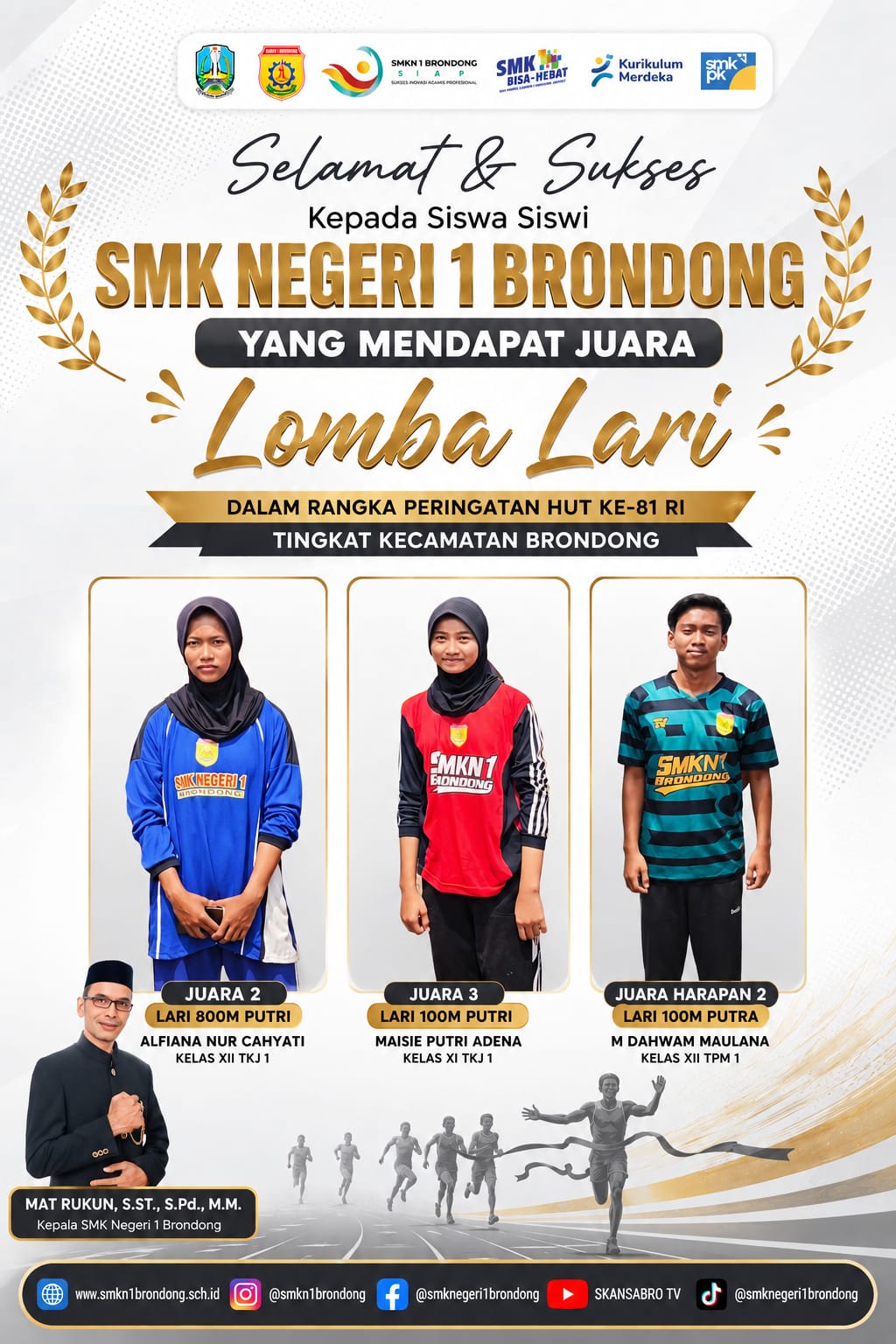 PRESTASI MURID JUARA II -Dua -  ,JUARA III -Tiga- dan JUARA HARAPAN 2 LOMBA LARI HUT  KE -  81 RI TI