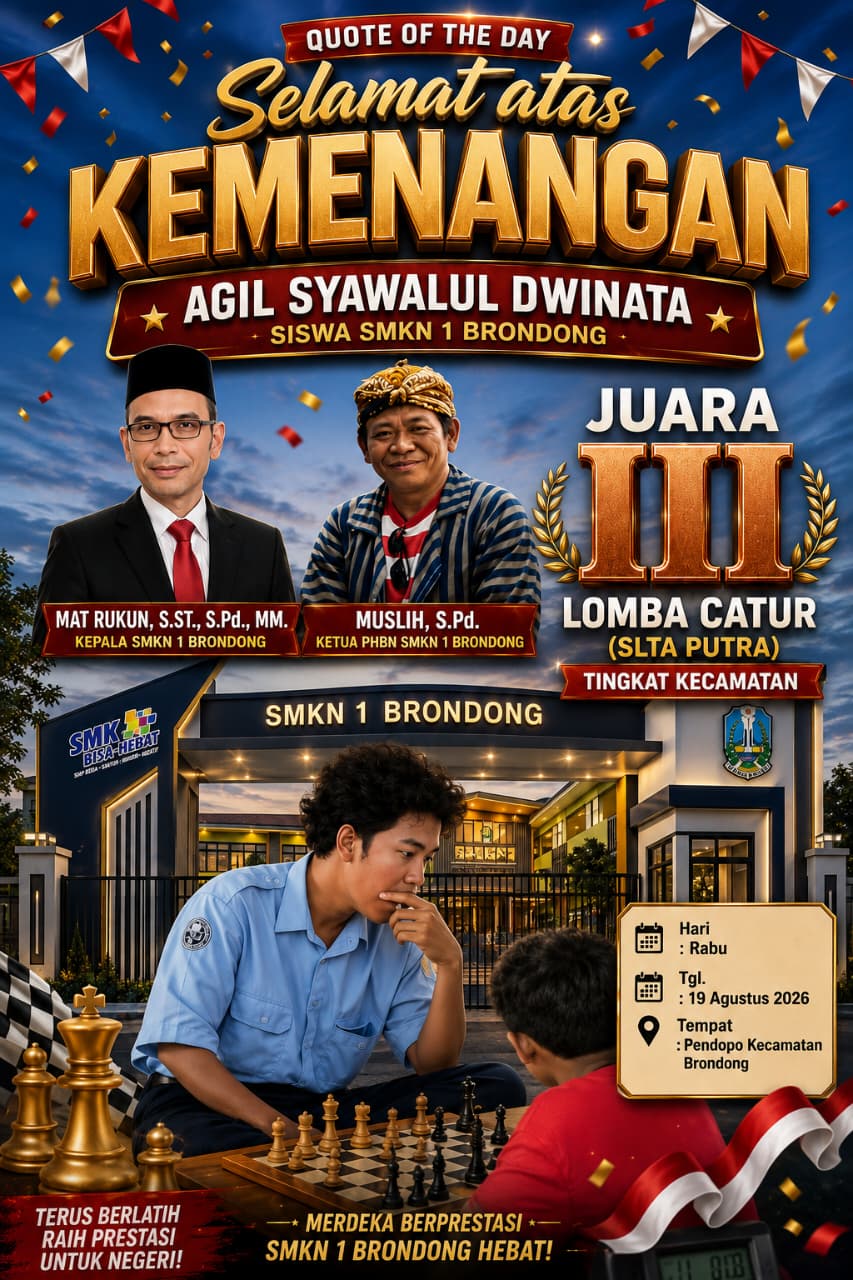 MURID SMK NEGERI 1 BRONDONG JUARA III - Tiga - CABOR CATUR di HUT RI Ke - 81 KEC.BRONDONG 2026