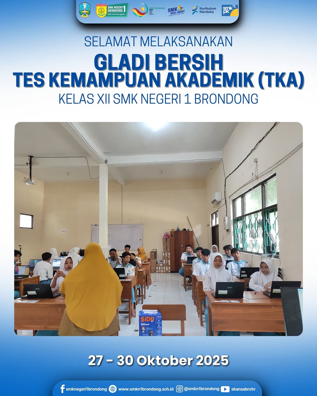 Selamat melaksanakan gladi bersih Tes Kemampuan Akademik -TKA- untuk siswa siswi kelas XII smk neger
